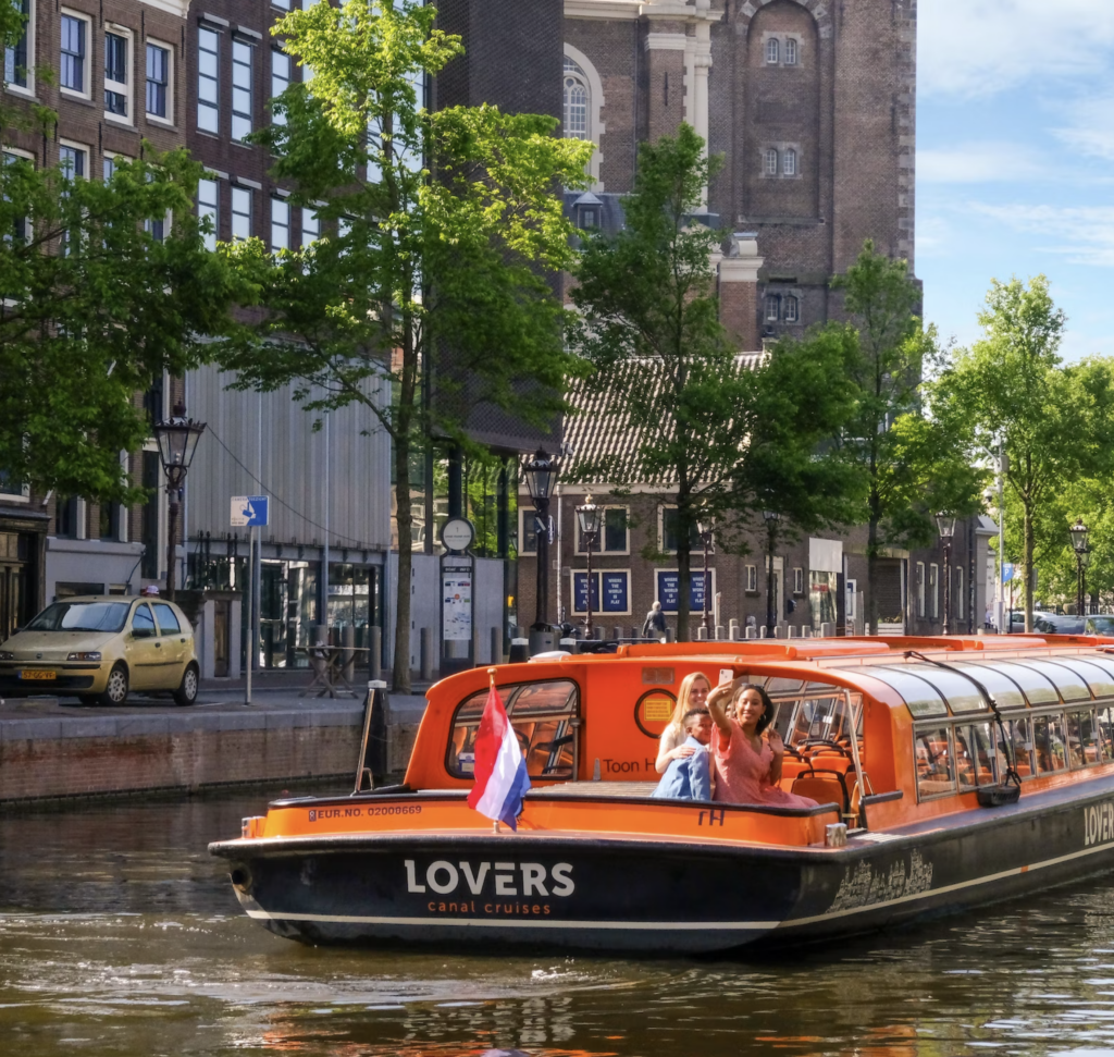 Orange Canal Boats Amsterdam