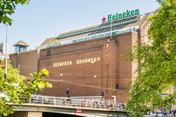 The historic Heineken brewery on the Singelgracht at the edge of De Pijp in Amsterdam