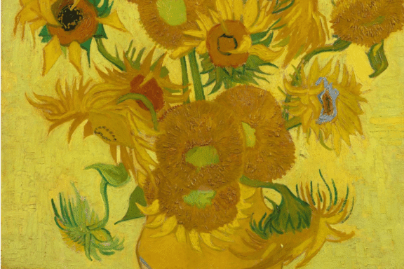 Van Gogh&rsquo;s Sunflowers on display in the Van Gogh Museum in Amsterdam